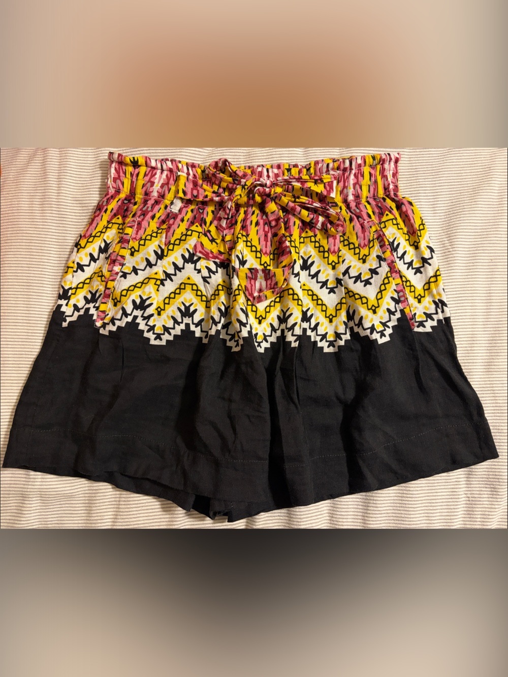 Anthropologie Tribal Ikat Belted Shorts – Multicolor Boho High-Rise - Size S
